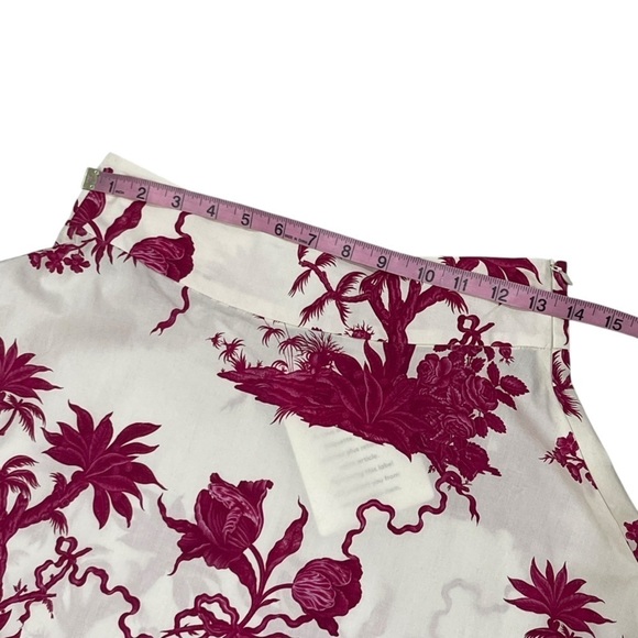 Tara Jarmon NWT Size 36 EU/US 4 Jeanette Ecru Magenta Floral Print A-Line Skirt - Picture 11 of 16